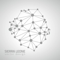 Sierra Leone mosaic contour grey vector map