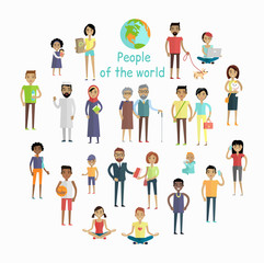 People of The World Vector Concept in Flat Design.