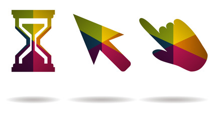 three pointers multicolor icon vector