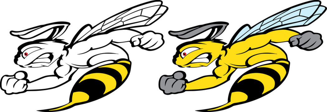 Super Bee Speed Flying delivery. Bee Boxing Mascot for sport teams. Great for t-shirt designs, business mascot logo and any other design work. Ready for car paint or sticker vinyl cutting.
