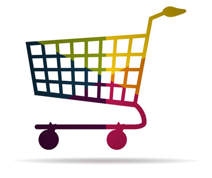 shopping cart multicolor icon vector