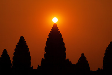 Beautiful sunrise at Angkor Wat temple