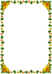 Gelbe Blüten Rahmen DinWeiss1