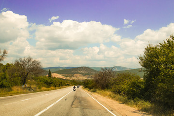 Mountain road sky clouds Ñrimea