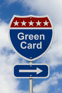 Way to get a Green Card Road Sign