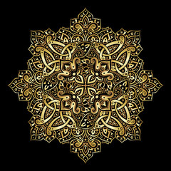 Ethnic pattern in gold and black colors