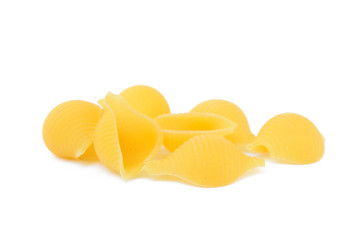 Pasta shells isolated with white background