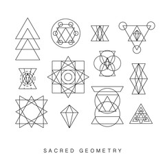 Sacred geometry signs set