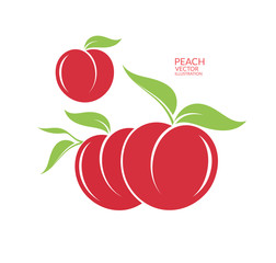 Peach. Isolated fruit on white background