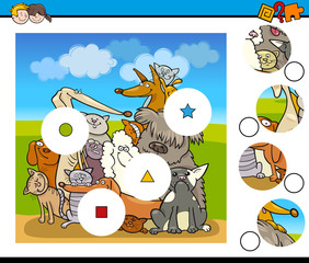 match pieces game with dogs