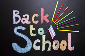 concept back to school on board with accessories