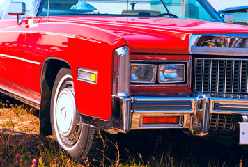 Classic American Car. Close up.