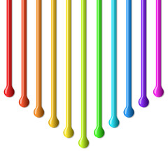 Colorful drops arrow shaped drip down