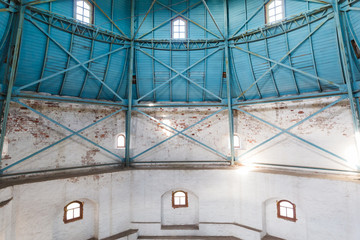 the internal structure of dome in old tower.