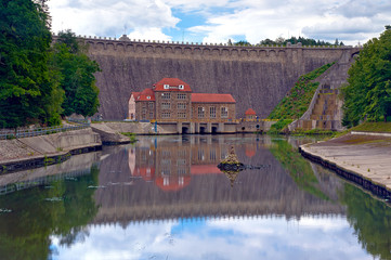 Hydroelectric power plant in Pilchowice at Bobr Valley Landscape © borzywoj