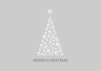 christmas poster with abstract bubble tree