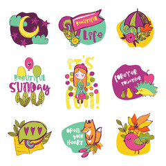 Autumn vector isolated elements collection