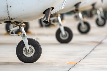 wheels of airplane