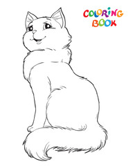 Coloring book or page. Cat.