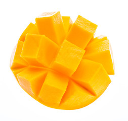 mango slice isolated on white background