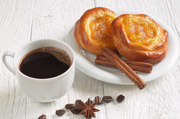 Buns and coffee cup