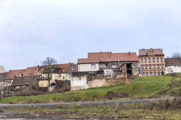 Fototapeta na wymiar panoramic view to buildings in Eisleben