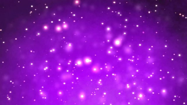 purple glitter bokeh particle background - seamless video loop. 3D render