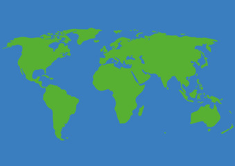 Fototapeta na wymiar world map illustration vector graphic , green, blue