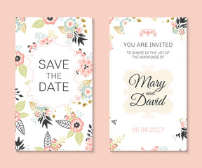 Romantic vector cards template