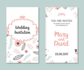 Romantic vector cards template