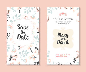 Romantic vector cards template