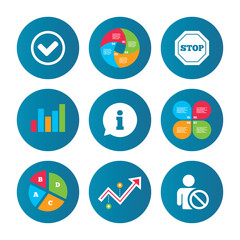 Fototapeta premium Information icons. Stop prohibition symbol.