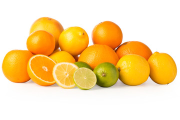 Cutout of a Collection of Citrus Fruits and Slices