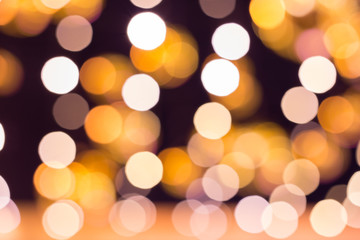 blurred golden lights of big city, which never sleeps, especiall