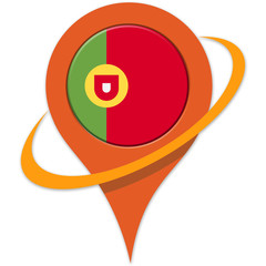 Portugal Flag pin/pointer map icon.