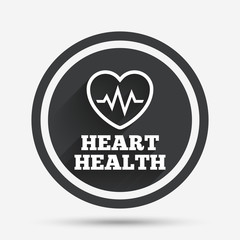 Heartbeat sign icon. Cardiogram symbol.