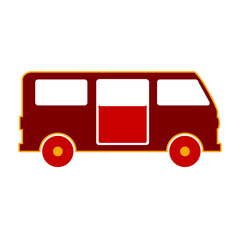 Minibus symbol icon on white.