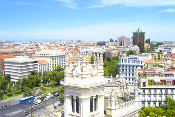 Fototapeta na wymiar Aerial panoramic view of Madrid, Spain