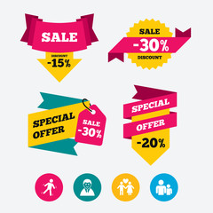 Businessman person icon. Group of people symbol.