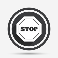 Traffic stop sign icon. Caution symbol.