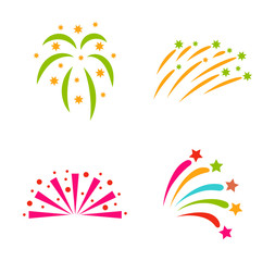 Fototapeta na wymiar Festive firework bursting shape firework pictograms isolated. Firework abstract vector isolated illustration and party fun firework celebration holiday vector sign. Firework show isolated