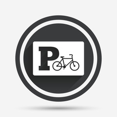 Parking sign icon. Bicycle parking symbol.