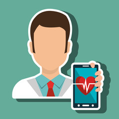 doctor smartphone medical service vector illustration eps 10