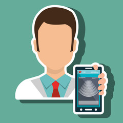 doctor smartphone medical service vector illustration eps 10