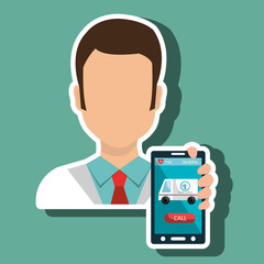 doctor smartphone medical service vector illustration eps 10