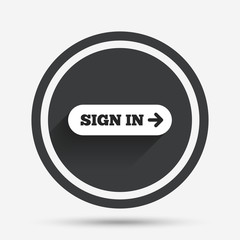 Sign in with arrow sign icon. Login symbol.