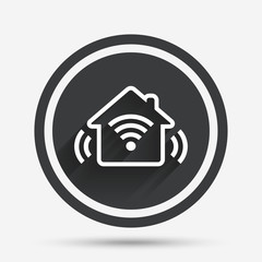 Smart home sign icon. Smart house button.