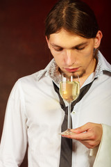 Somellier checking wine quality.