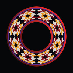 Triangles Sadu Style Weaving Theme Circle Frame