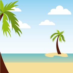 Fototapeta na wymiar beach landscape vacations icon vector illustration design